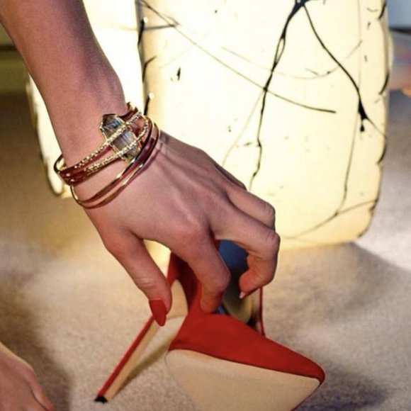 NEW Alexis Bittar Smoky Quartz Hinged Bangle - Picture 4 of 5